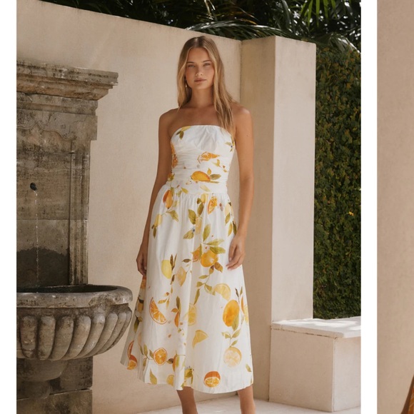 Fortunate One Golden Glow Maxi Dress Citrus Print - Picture 9 of 11